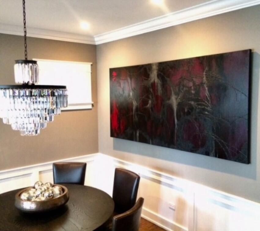 A Darker Dance SOLD Oil and Mixed Media on Canvas 48 x 100 in. 2017 Marilyn Byrd Private Collection