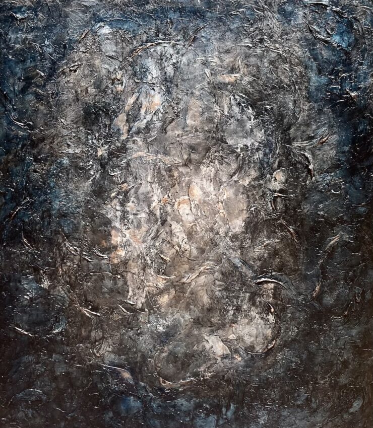 Contemporary evocative abstract sculpture paintings